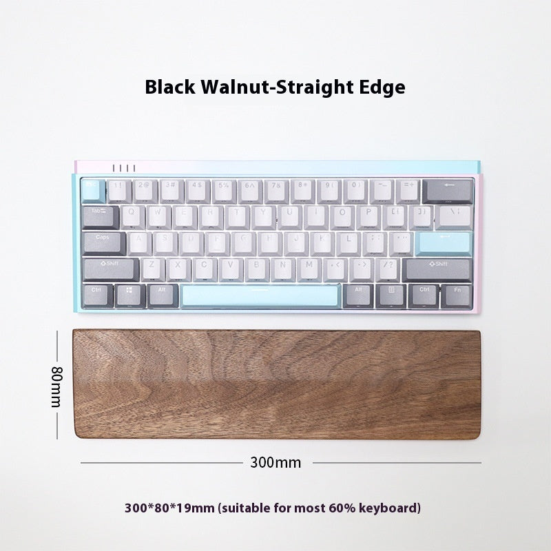 Black Walnut Wooden Wrist Rest - Solid Wrist Support for Mechanical Keyboards & Mouse Trays