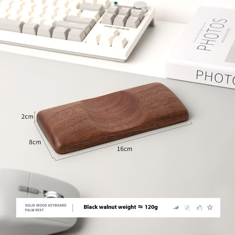 Black Walnut Wooden Wrist Rest - Solid Wrist Support for Mechanical Keyboards & Mouse Trays