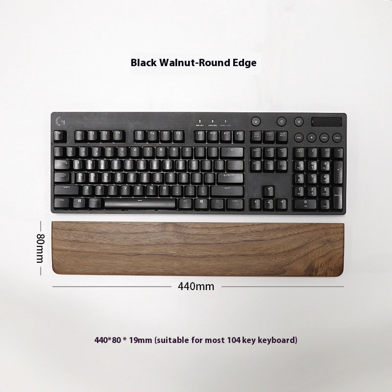 Black Walnut Wooden Wrist Rest - Solid Wrist Support for Mechanical Keyboards & Mouse Trays