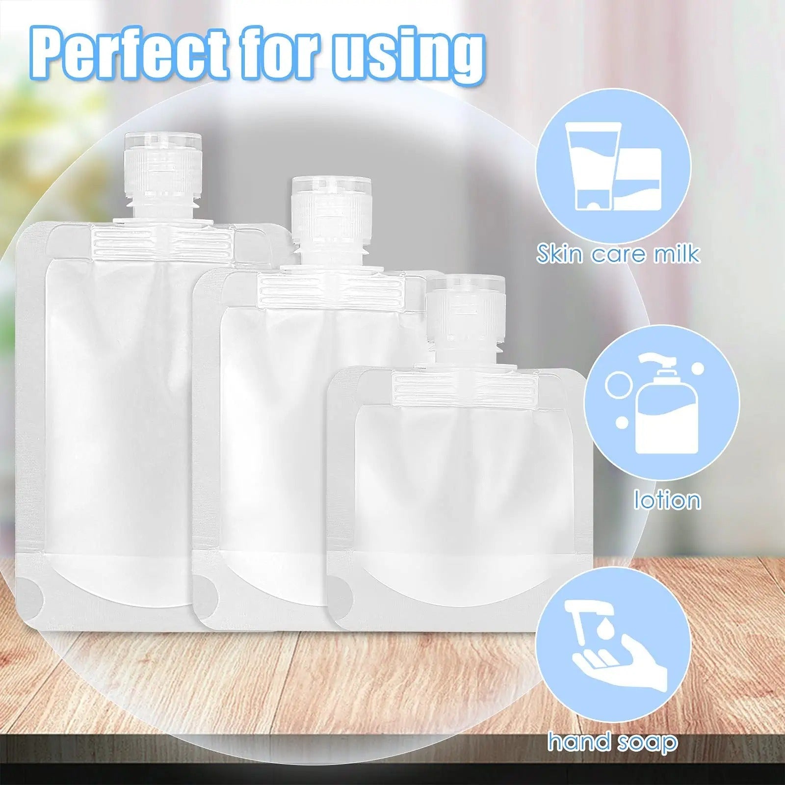 Eco-Friendly Travel Lotion Packing Bag – Leakproof, Reusable PET Cosmetic Pouch (30ml / 50ml / 100ml)