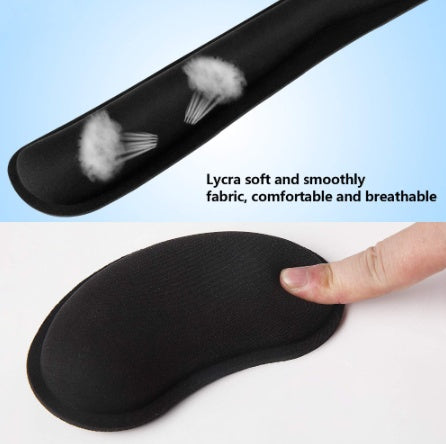 Wrist Rest Pad Set for Keyboard & Mouse - Soft Memory Foam Support for All-Day Typing & Gaming Comfort