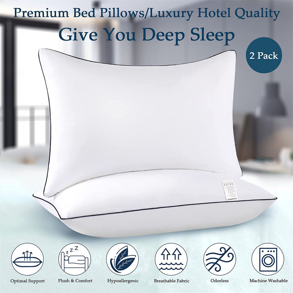 Plush Polyester Sleeping Pillows – Soft, Durable & Easy-Care, Set of 2 (Standard/Queen/King)