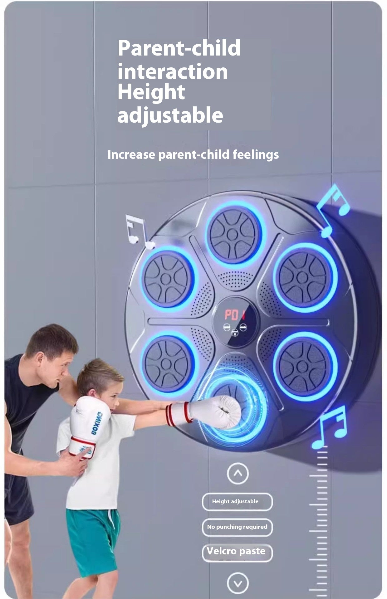 Music Boxing Machine with RGB Lights – Bluetooth, Speed Adjustable, Adult & Fitness Mode for Home Workouts