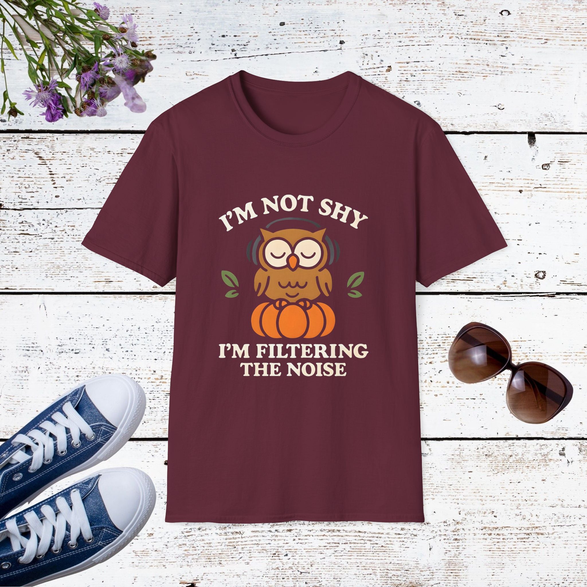 I’m Not Shy I’m Filtering the Noise Funny Introvert Shirt, Social Battery Tee, Quiet Confidence Apparel