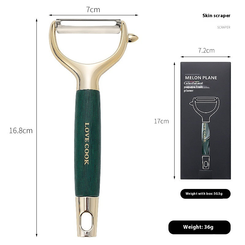 Dual-Blade Wonder Peeler - Wood-Grip Stainless Steel, Serrated & Flat Blades for All Produce