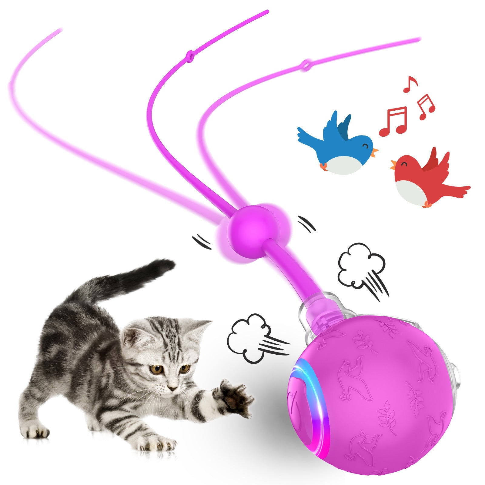 Self-Moving Gravity Cat Toy - Automatic Rope Teaser with Smart Motion Sensor for Playful Cats