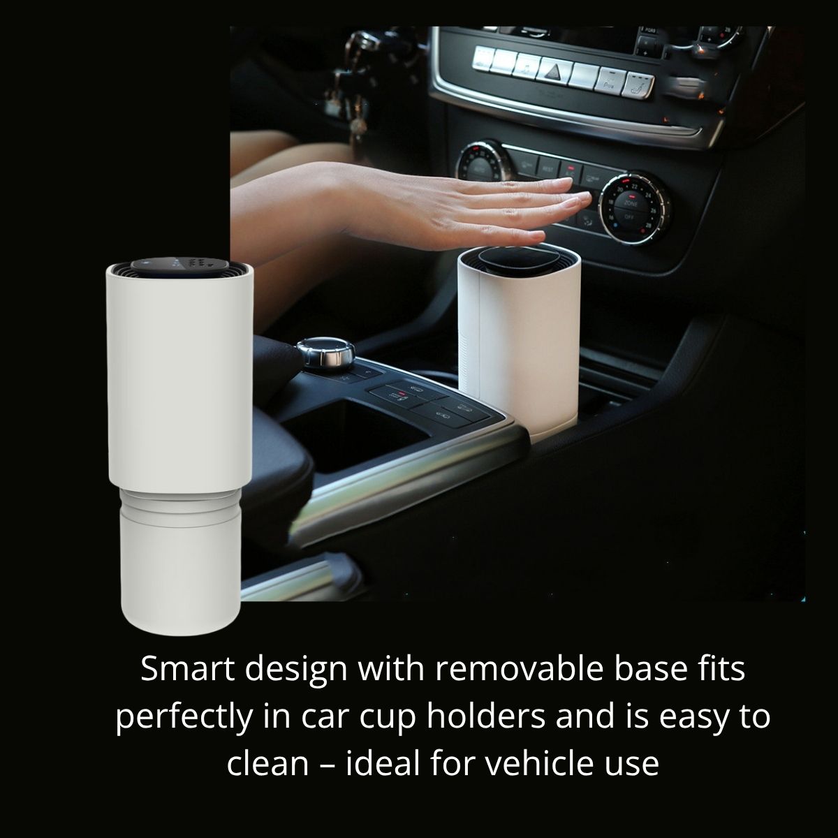 Smart Car Air Purifier HEPA Filter & Gesture Control for Car, Home & Office