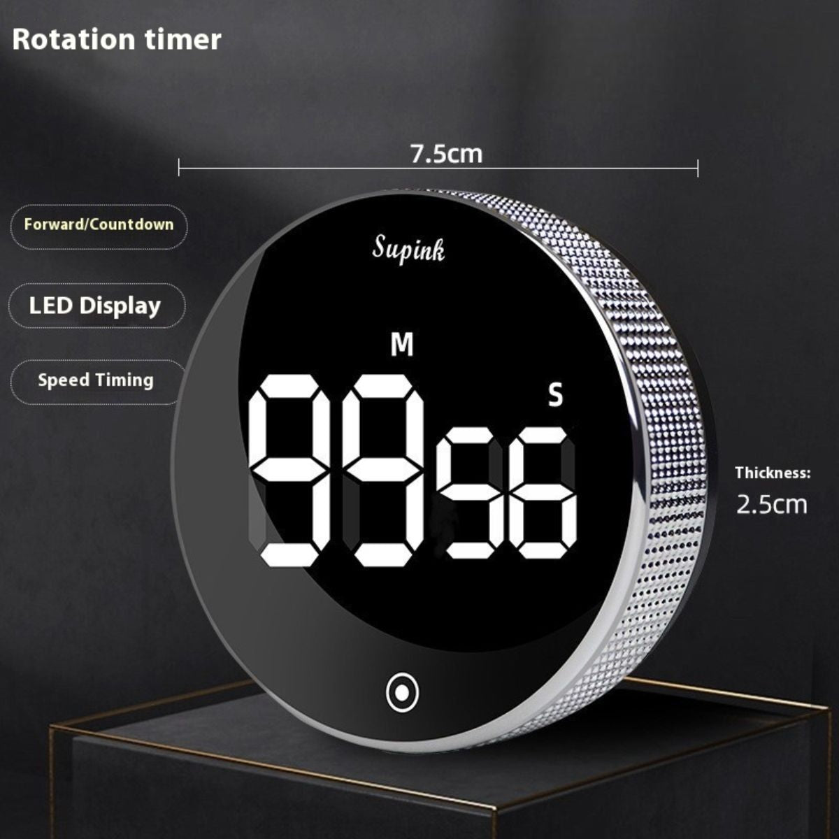 Simple Twist Timer Magnetic Digital Kitchen Timer with Loud Alarm for Cooking, Baking & Study