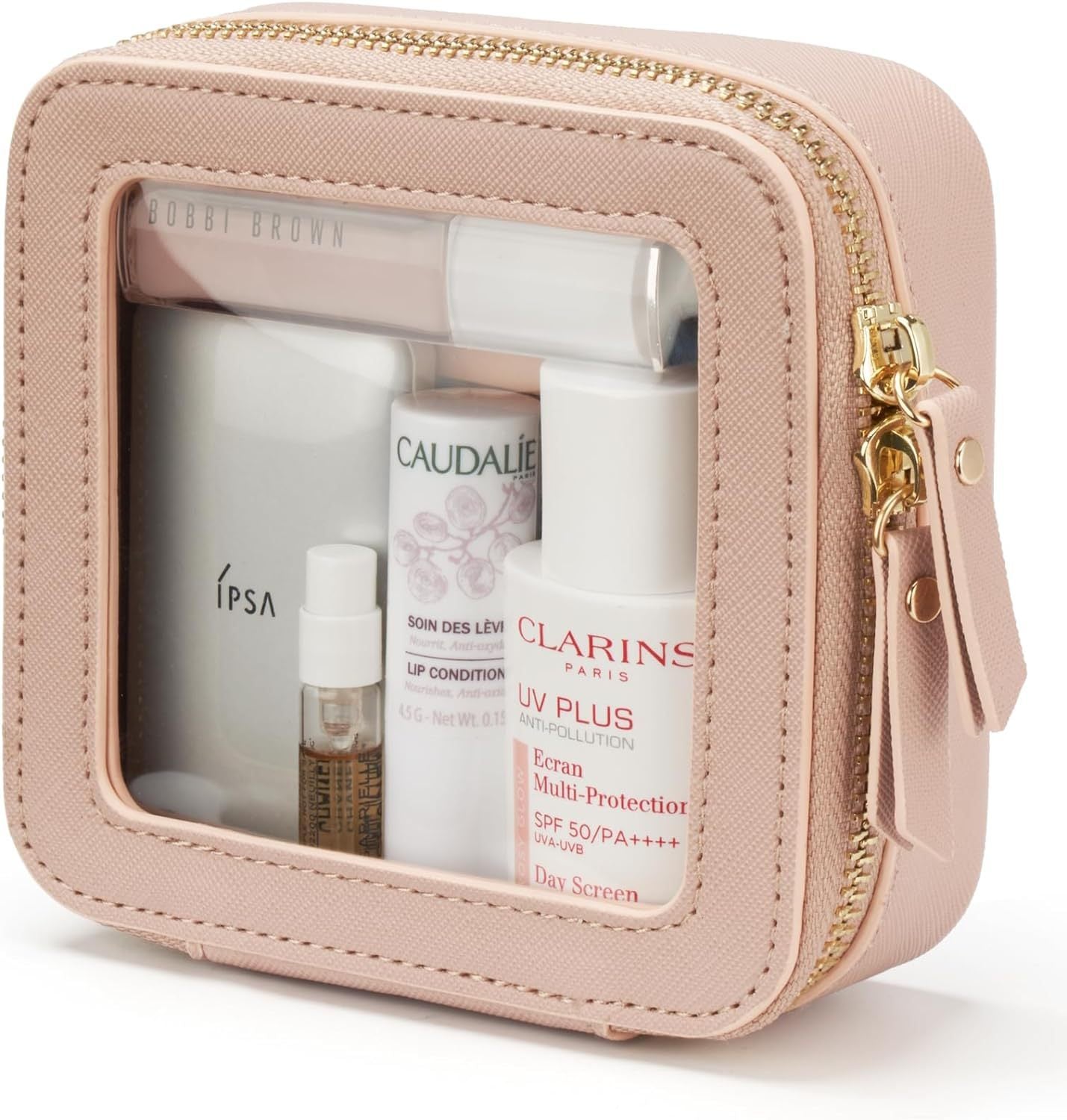 Mini Clear Makeup Bag – Small Waterproof Organizer for Cosmetics & Toiletries PU Material