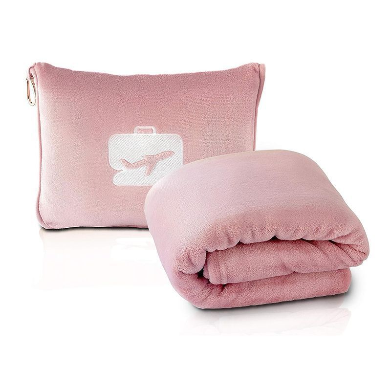 2-in-1 Travel Blanket and Pillow - Ultra-Soft Micro plush Blanket with Portable Case for Plane, Car, Camping, and Office