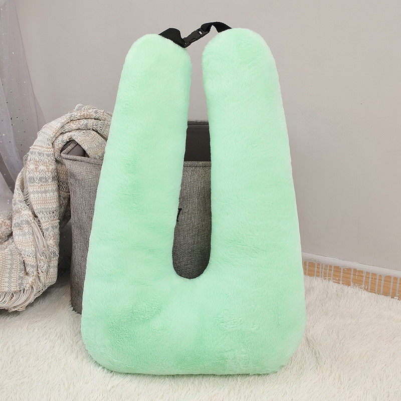 U-Shaped Travel Pillow for Kids & Adults – Soft Fur Car Seatbelt Pillow, Neck Support Cushion for Long Trips, Planes & Cars