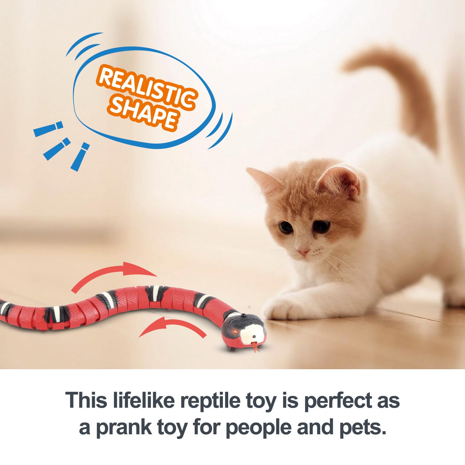Self-Moving Electronic Cat Teaser - Intelligent Snake Toy for Cats & Small Dogs with Smart Sensing