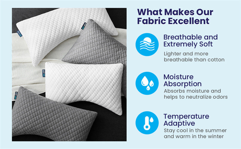 Memory Cotton Pillow – Breathable Neck Support for Side and Back Sleepers, Comfort for Shoulder & Cervical Pain Relief