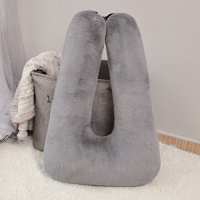 U-Shaped Travel Pillow for Kids & Adults – Soft Fur Car Seatbelt Pillow, Neck Support Cushion for Long Trips, Planes & Cars
