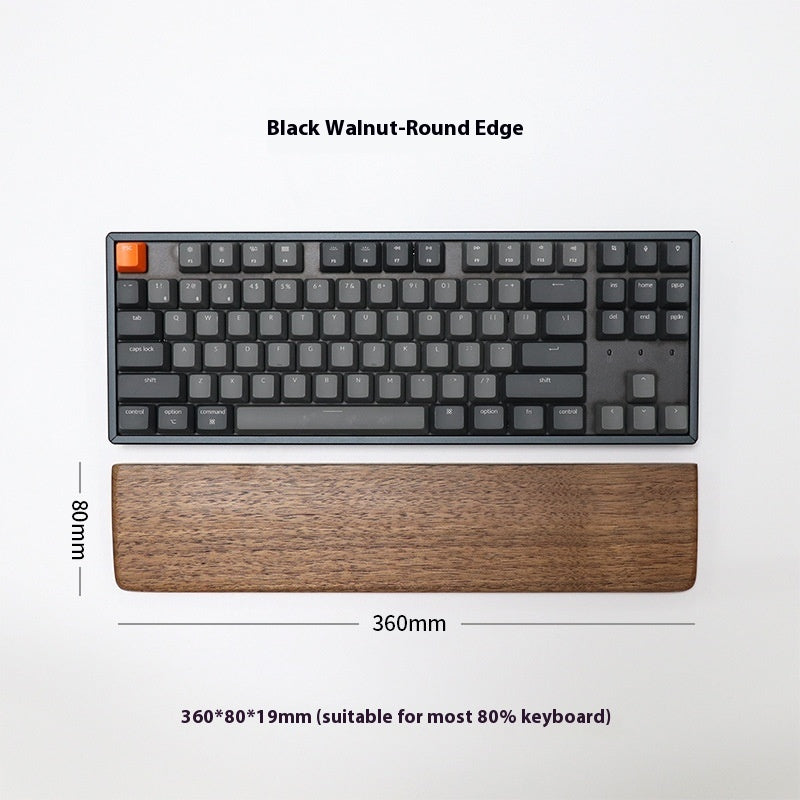 Black Walnut Wooden Wrist Rest - Solid Wrist Support for Mechanical Keyboards & Mouse Trays