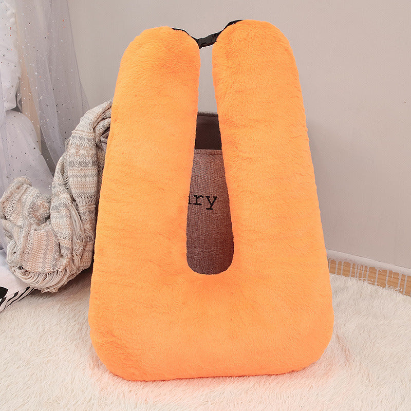 U-Shaped Travel Pillow for Kids & Adults – Soft Fur Car Seatbelt Pillow, Neck Support Cushion for Long Trips, Planes & Cars
