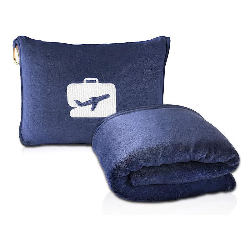2-in-1 Travel Blanket and Pillow - Ultra-Soft Micro plush Blanket with Portable Case for Plane, Car, Camping, and Office
