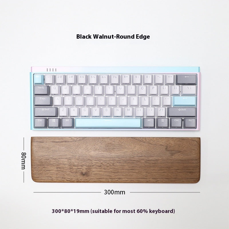 Black Walnut Wooden Wrist Rest - Solid Wrist Support for Mechanical Keyboards & Mouse Trays