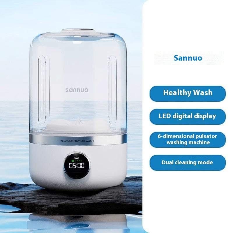 Portable TurboSpin Mini Washer USB Rechargeable Travel Washing Machine for Underwear, Baby Clothes & Gym Wear 5lb Capacity