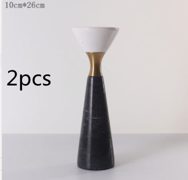 Elegant Marble & Metal Candlestick – Handcrafted Dinner Table Decor for Luxury Gifting