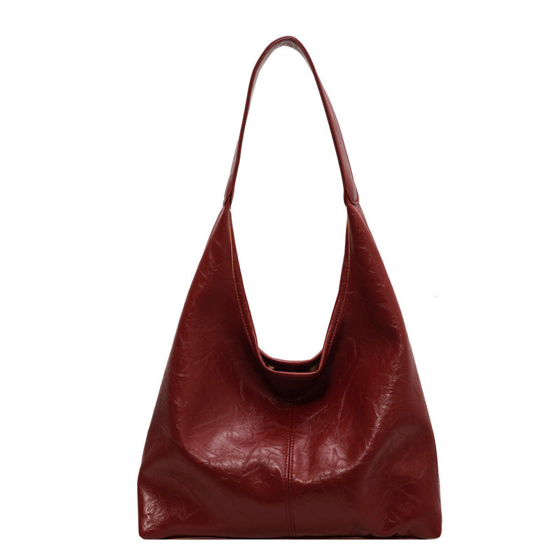 2-Piece PU Shoulder Bag Set – Large Capacity Hobo Tote with Matching Clutch for Daily Use