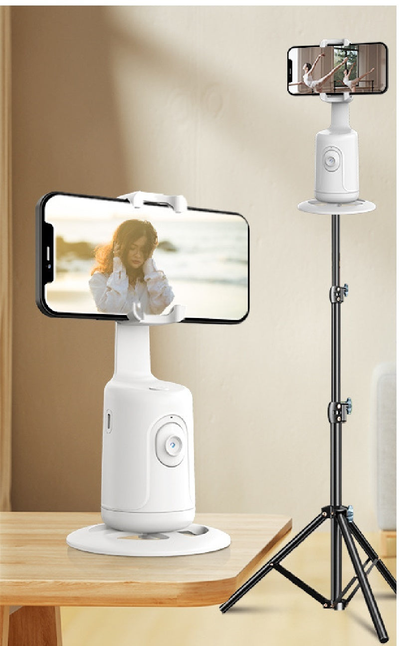 360° AI Auto Face Tracking Phone Holder - Gesture-Controlled Gimbal for Hands-Free Vlogging, Live Streaming & Content Creation - No App Needed