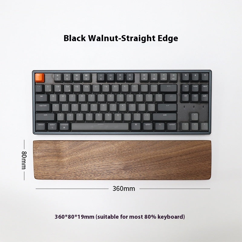 Black Walnut Wooden Wrist Rest - Solid Wrist Support for Mechanical Keyboards & Mouse Trays