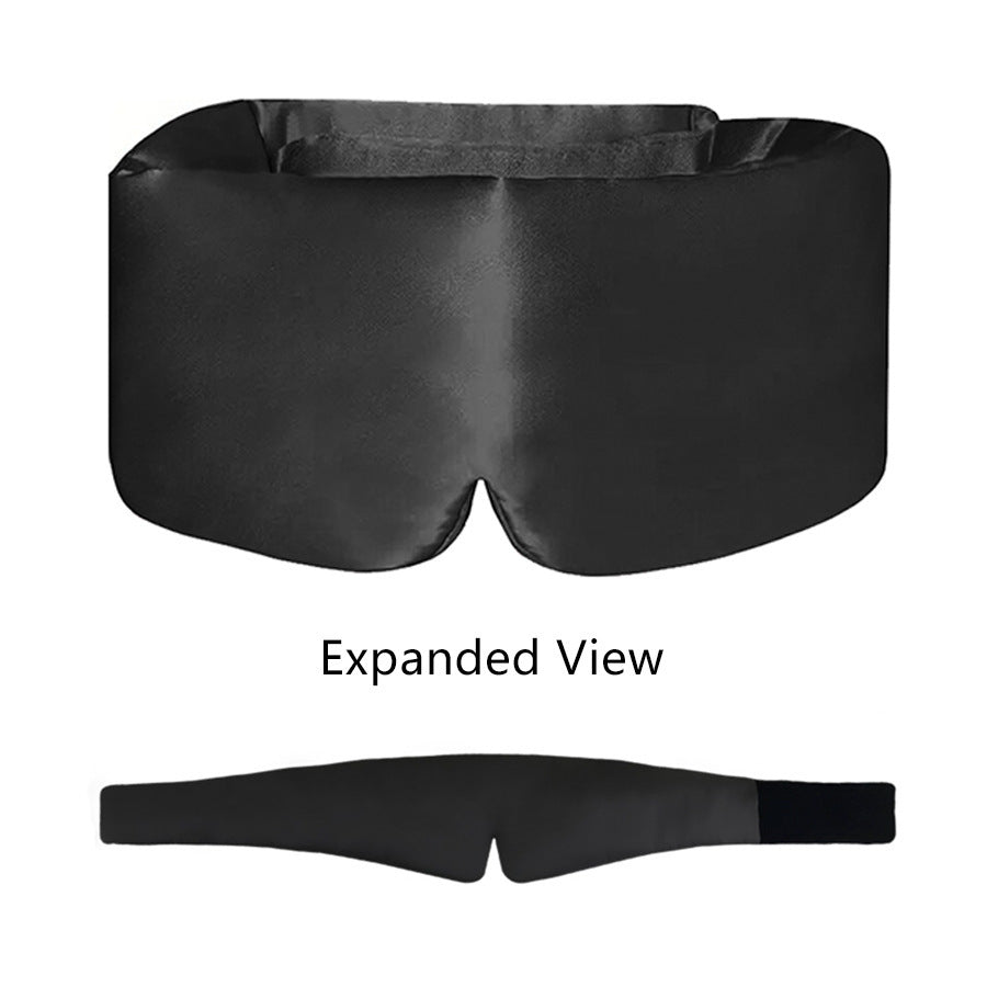 Silk-Like Bamboo Fiber Stretch Satin Eye Mask - Adjustable Blackout Cover for Travel & Deep Sleep