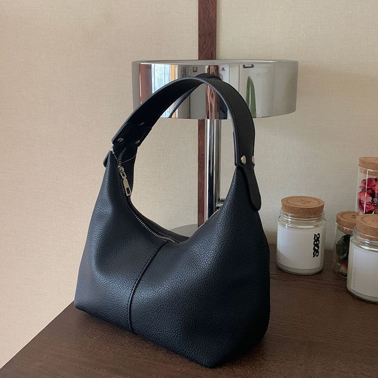 Soft Leather Hobo Bag - PU Shoulder Purse with Zippered Compartments