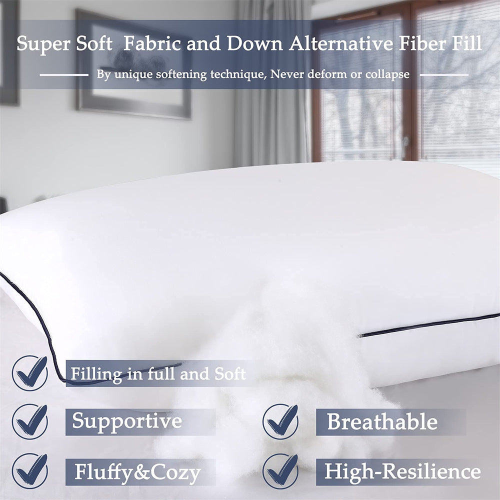 Plush Polyester Sleeping Pillows – Soft, Durable & Easy-Care, Set of 2 (Standard/Queen/King)