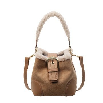 Retro Plush PU Crossbody Bag – Soft & Lightweight Vintage Shoulder Purse for Daily Use (Black, Brown, Khaki)