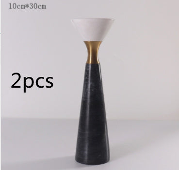 Elegant Marble & Metal Candlestick – Handcrafted Dinner Table Decor for Luxury Gifting