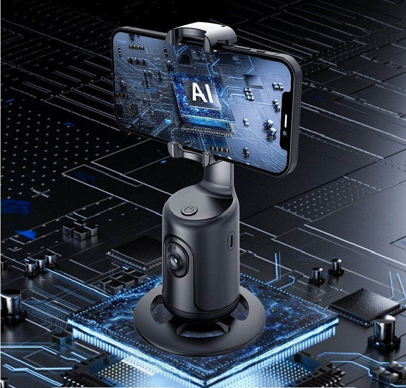 360° AI Auto Face Tracking Phone Holder - Gesture-Controlled Gimbal for Hands-Free Vlogging, Live Streaming & Content Creation - No App Needed