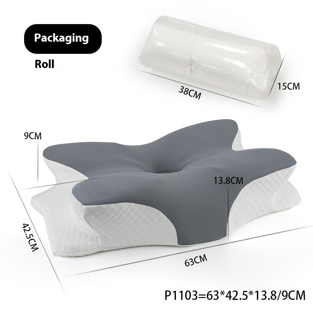 Contour Memory Foam Cervical Pillow – Orthopedic Neck Support for Side, Back & Stomach Sleepers with Washable Pillowcase