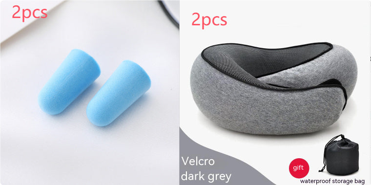 Memory Foam Travel Neck Pillow U-Shaped Ergonomic Support with Chin Strap & Anti-Slip Portable for Planes, Cars, Office