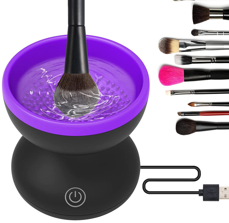 All-in-One Electric Makeup Brush Cleaner - No-Assembly, Travel-Friendly, Deep Clean Solution