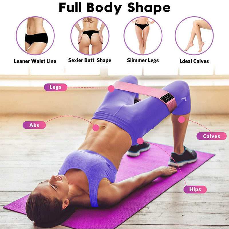 Hip Resistance Band for Squats & Yoga – Latex & Polyester Tension Ring for Home Workout & Muscle Toning