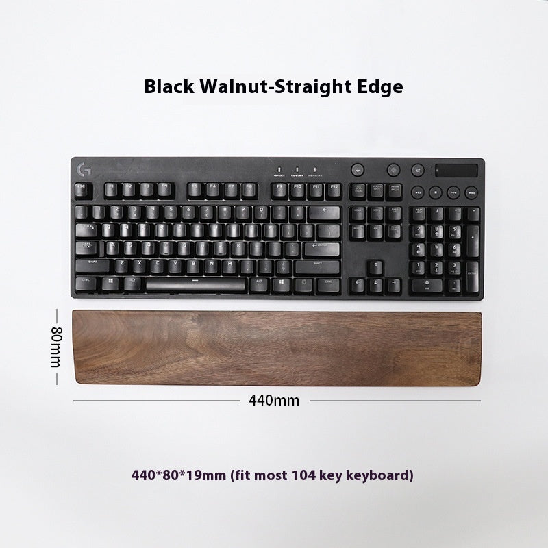 Black Walnut Wooden Wrist Rest - Solid Wrist Support for Mechanical Keyboards & Mouse Trays