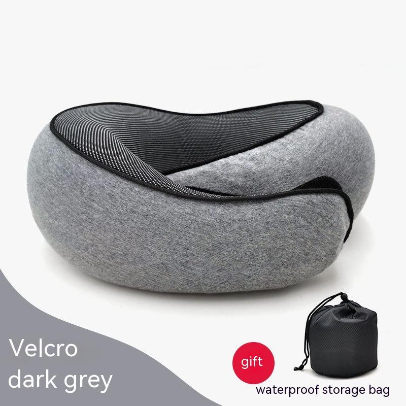 Memory Foam Travel Neck Pillow U-Shaped Ergonomic Support with Chin Strap & Anti-Slip Portable for Planes, Cars, Office