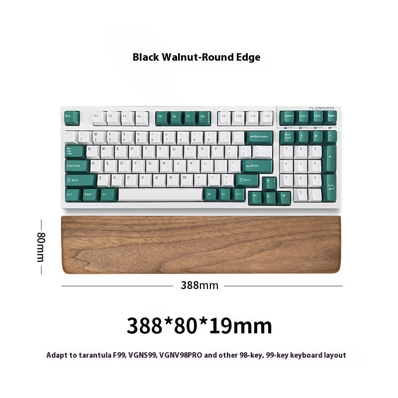 Black Walnut Wooden Wrist Rest - Solid Wrist Support for Mechanical Keyboards & Mouse Trays