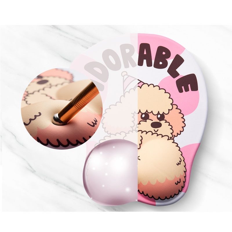 3D Puppy Dog Butt Mouse Pad - Plush Wrist Rest Mouse Mat with Non-Slip Base for Gaming & Office