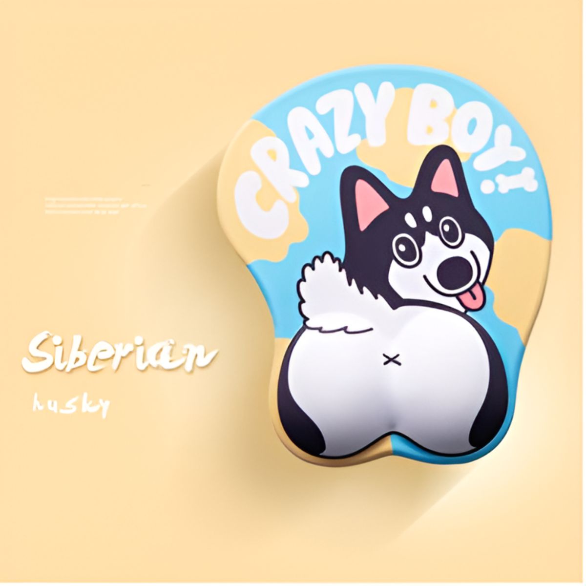 3D Puppy Dog Butt Mouse Pad - Plush Wrist Rest Mouse Mat with Non-Slip Base for Gaming & Office