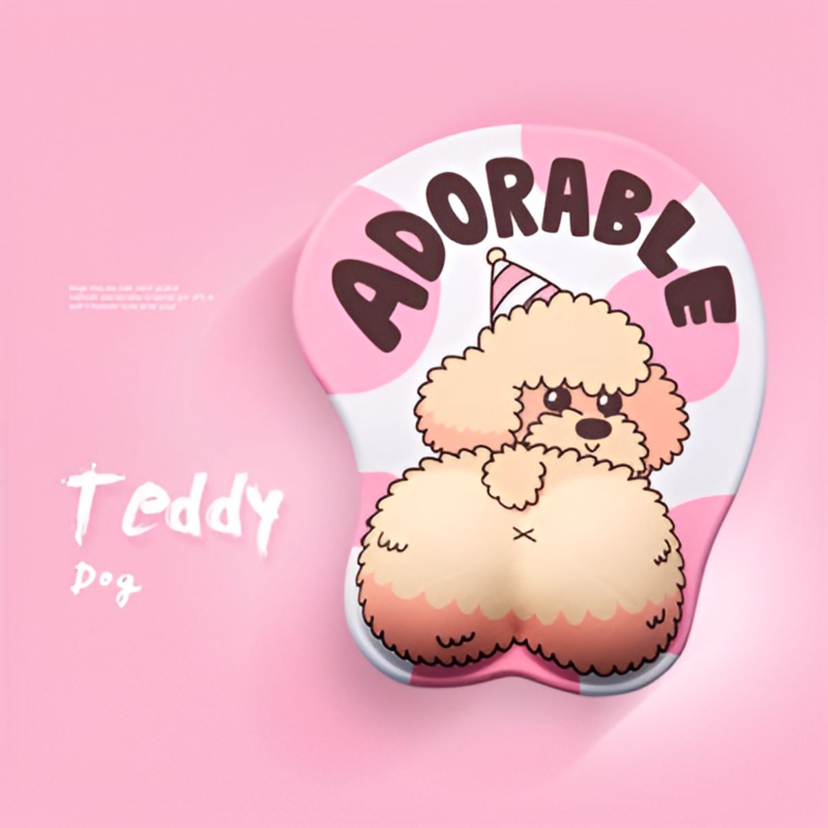 3D Puppy Dog Butt Mouse Pad - Plush Wrist Rest Mouse Mat with Non-Slip Base for Gaming & Office